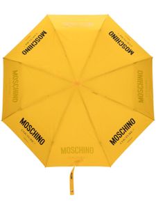 Moschino logo-print compact umbrella - Jaune