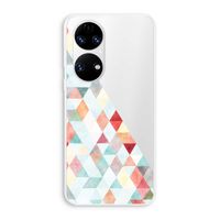 Gekleurde driehoekjes pastel: Huawei P50 Transparant Hoesje