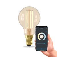 Smart LED Filament Lamp - E14 - Bal P45 - Goud