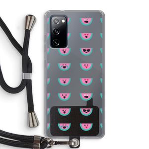 Smiley watermeloenprint: Samsung Galaxy S20 FE / S20 FE 5G Transparant Hoesje met koord