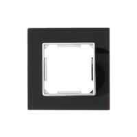 Enkelvoudig afdekraam Nero Deluxe Glas zwart Enkelvoudig afdekraam Nero Deluxe Glas zwart