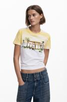 T-shirt met korte mouwen en palmbomen - ORANGE - XL T-shirt met korte mouwen en palmbomen - ORANGE - XL