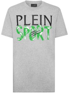 Plein Sport t-shirt en coton à logo SS imprimé - Gris