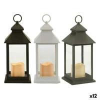 Led-lantaarn Gift Decor Wit Zwart Kristal Plastic 13,5 x 34,5 x 13,5 cm (12 Stuks)