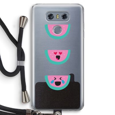 Smiley watermeloen: LG G6 Transparant Hoesje met koord