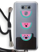 Smiley watermeloen: LG G6 Transparant Hoesje met koord