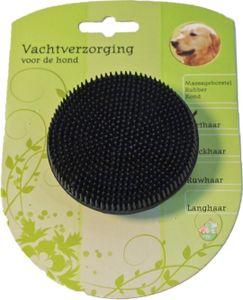 Hond rubber massage borstel rond - Gebr. de Boon