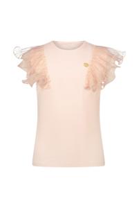 Le Chic Zomer t-shirt meisjes Roze - tule ruffel - Noblesse