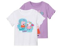 2 meisjes T-shirts (86/92, Peppa Pig/wit/paars)