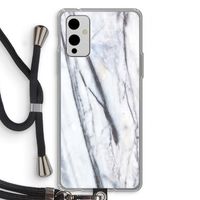 Gestreepte marmer: OnePlus 9 Transparant Hoesje met koord