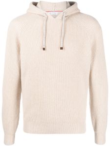 Brunello Cucinelli hoodie en cachemire à design nervuré - Tons neutres