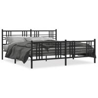 Bedframe met hoofd- en voeteneinde metaal zwart 183x213 cm - thumbnail