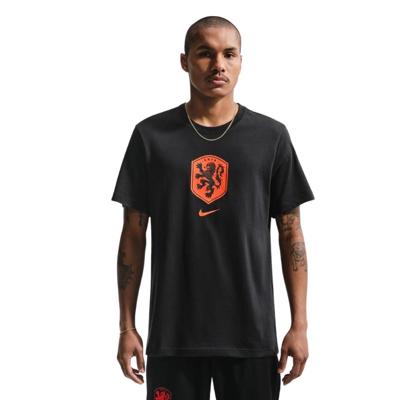 Nike Nederland Crest T-Shirt 2026-2028 Zwart Oranje