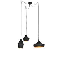 QAZQA Set van 3 smart hanglampen zwart met goud incl. Wifi A60 - - thumbnail