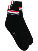 Thom Browne chaussettes en maille nervurée à rayures - Noir - thumbnail