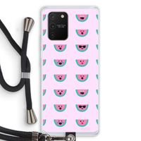 Smiley watermeloenprint: Samsung Galaxy S10 Lite Transparant Hoesje met koord
