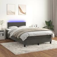 Boxspring met matras en LED fluweel donkergrijs 120x200 cm