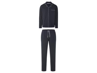 LIVERGY Heren pyjama (M, Navy/print)