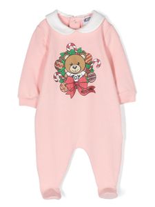 Moschino Kids barboteuse en jersey à imprimé ourson - Rose