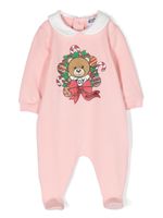 Moschino Kids barboteuse en jersey à imprimé ourson - Rose - thumbnail