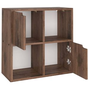 The Living Store Boekenkast - Gerookt Eiken - 60 x 27.5 x 59.5 cm - Wandmontage