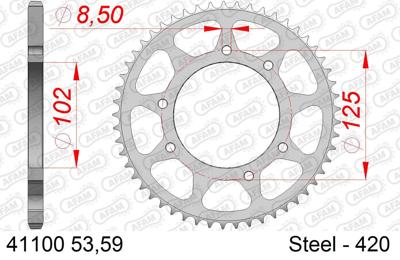 AFAM Chain wheel 420 59z steel silver
