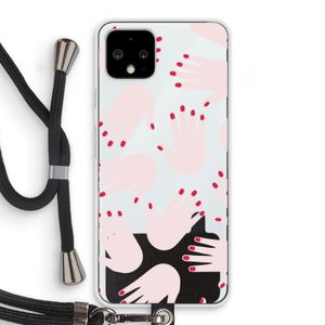 Hands pink: Pixel 4 Transparant Hoesje met koord
