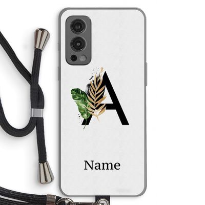 Charcoal Flora: OnePlus Nord 2 5G Transparant Hoesje met koord