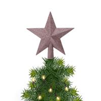 Decoris kerstboom piek - ster - lila paars - kunststof - 19 cm