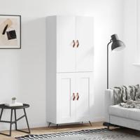Hoge kast 69,5x34x180 cm bewerkt hout wit