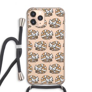 Slapende poes: iPhone 11 Pro Max Transparant Hoesje met koord