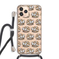 Slapende poes: iPhone 11 Pro Max Transparant Hoesje met koord