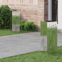 VidaXL Solar led pad licht 2 pcs zilver roestvrij staal