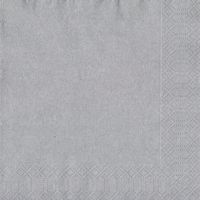 40x Zilveren servetten 33 x 33 cm - thumbnail