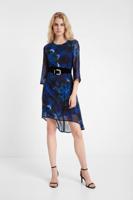 Lange jurk met mandala's en tie-dye - BLUE - 44