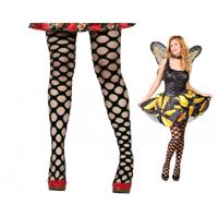 Carnaval netpanty - dames - zwart - met grote ronde gaten - one size