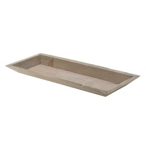 Houten kaarsenbord/plateau rechthoekig naturel wash 39 x 15 cm   -