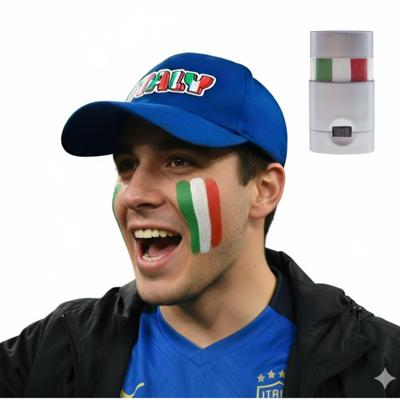Italie supporters set - baseballcap blauw - met vlag schminkstift - volwassenen - landen