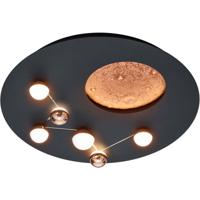 LED Plafondlamp - Plafondverlichting - Trion Zion - 42W - Aanpasbare Kleur - Dimbaar - Rond - Mat Zwart - Metaal - thumbnail