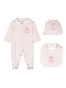 Roberto Cavalli Junior trousseau de naissance à logo brodé - Rose