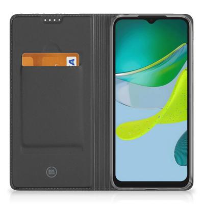 Motorola Moto E13 4G Stand Case Zwart Roze Vormen