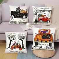 halloween decoraties pompoen decoratieve toss kussens cover 1pc zachte vierkante kussenhoes kussensloop voor slaapkamer woonkamer slaapbank stoel Lightinthebox