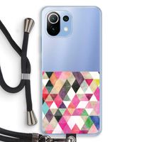 Gekleurde driehoekjes: Xiaomi Mi 11 Lite Transparant Hoesje met koord