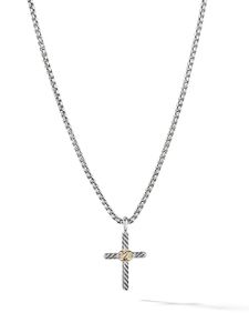 David Yurman collier Petite X Cross en or 14ct et argent sterling