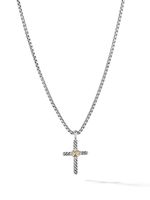 David Yurman collier Petite X Cross en or 14ct et argent sterling (24 mm)