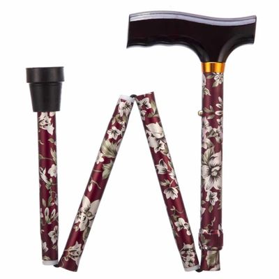 Opvouwbare wandelstok - Burgundy | In hoogte verstelbaar | Max. gebruikersgewicht 100 kg | Wandelstokken | PR30120-BFS