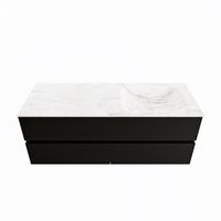 MONDIAZ VICA-DLUX 130cm badmeubel onderkast Urban 4 lades. Inbouw wastafel CLOUD rechts 1 kraangat, kleur Ostra.