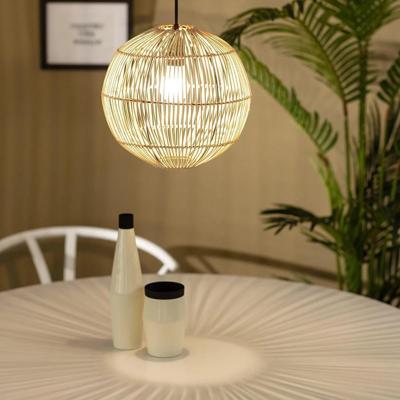 Hanglamp design &apos;Arak&apos; E27 fitting modern rotan hout 30 cm