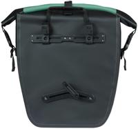 BASIL Enkele fietstas rivo l tarppaulin mik 25-31l 14 x 28 x 43 cm - groen/zwart