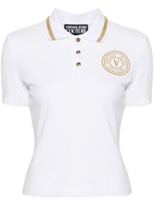 Versace Jeans Couture polo en coton à logo brodé - Blanc